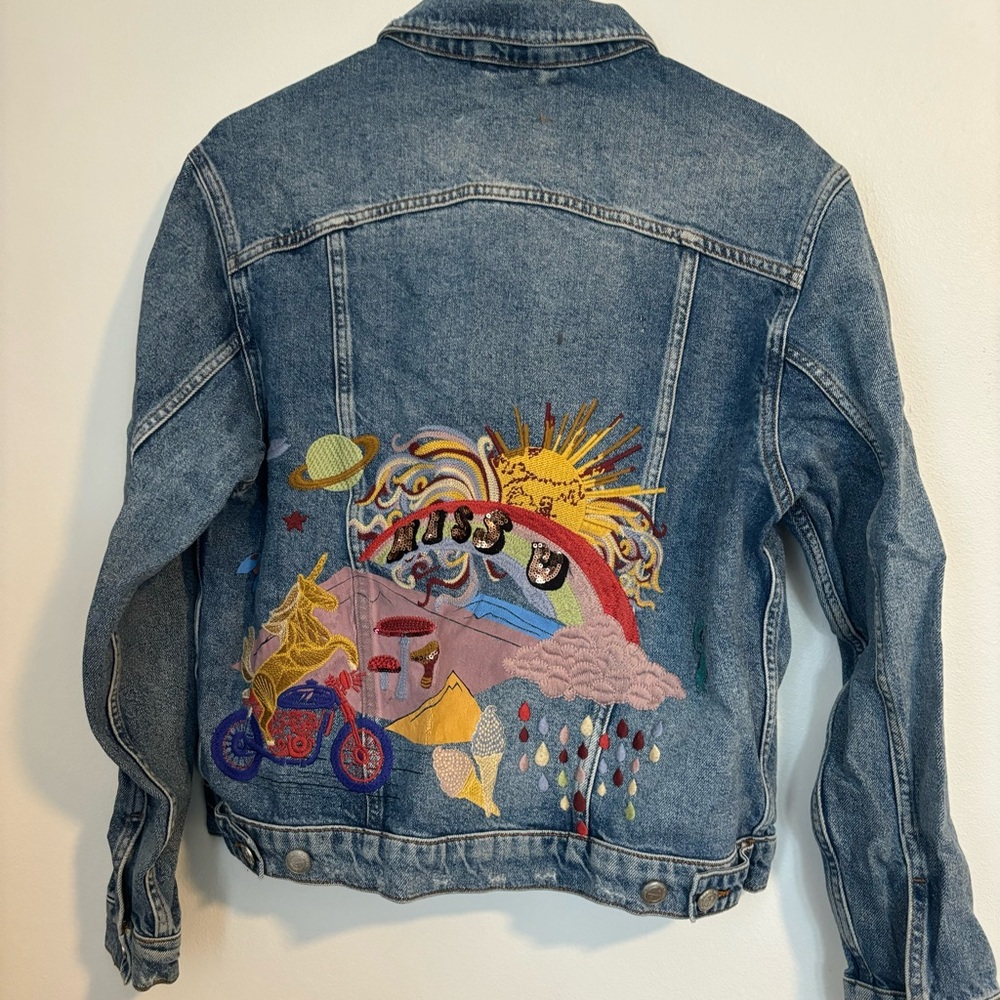 Zara Embroidered Denim Jacket